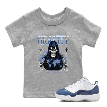 AJ11 Diffused Blue shirts to match jordans Gravity sneaker match tees Air Jordan 11 Diffused Blue SNRT Sneaker Tees streetwear brand Baby and Youth Heather Grey 1 cotton tee