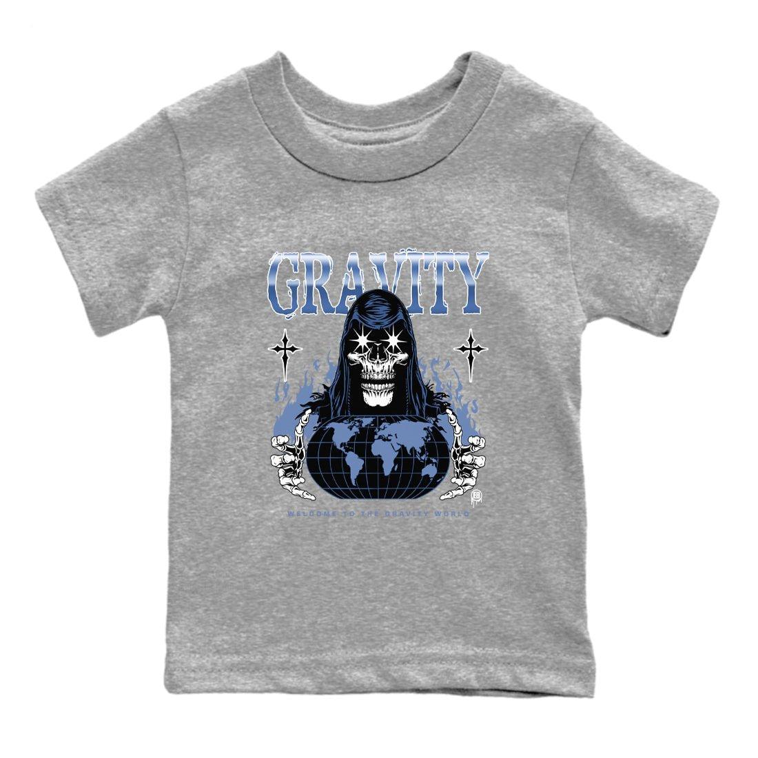 AJ11 Diffused Blue shirts to match jordans Gravity sneaker match tees Air Jordan 11 Diffused Blue SNRT Sneaker Tees streetwear brand Baby and Youth Heather Grey 2 cotton tee
