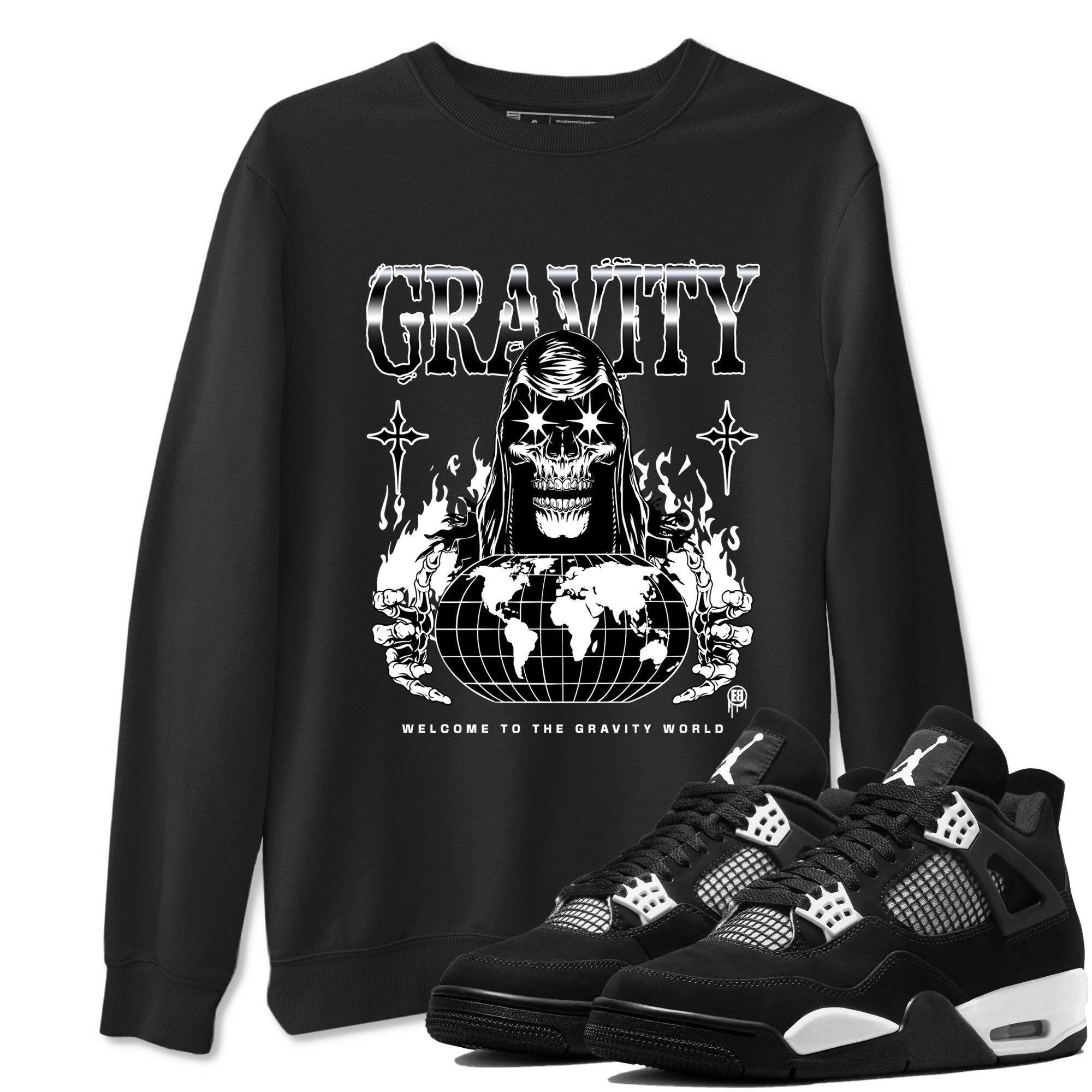 4s White Thunder shirts to match jordans Gravity sneaker match tees Air Jordan 4 White Thunder SNRT Sneaker Tees streetwear brand Black 1 unisex cotton tee
