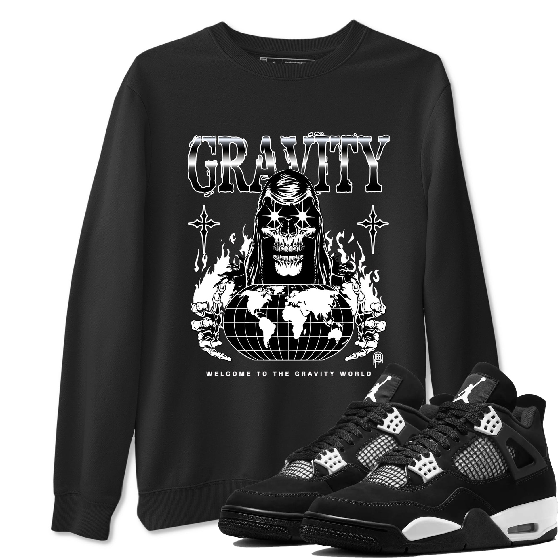 4s White Thunder shirts to match jordans Gravity sneaker match tees Air Jordan 4 White Thunder SNRT Sneaker Tees streetwear brand Black 1 unisex cotton tee