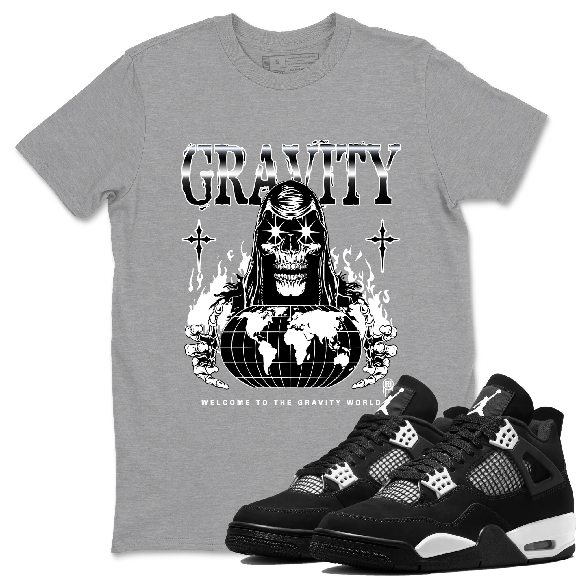4s White Thunder shirts to match jordans Gravity sneaker match tees Air Jordan 4 White Thunder SNRT Sneaker Tees streetwear brand Heather Grey 1 unisex cotton tee
