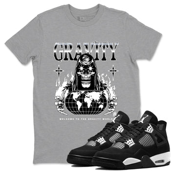 4s White Thunder shirts to match jordans Gravity sneaker match tees Air Jordan 4 White Thunder SNRT Sneaker Tees streetwear brand Heather Grey 1 unisex cotton tee