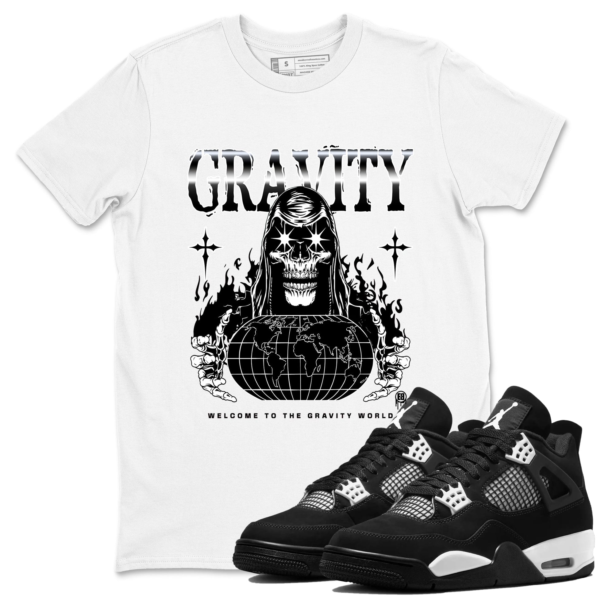 4s White Thunder shirts to match jordans Gravity sneaker match tees Air Jordan 4 White Thunder SNRT Sneaker Tees streetwear brand White 1 unisex cotton tee
