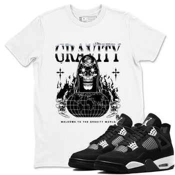 4s White Thunder shirts to match jordans Gravity sneaker match tees Air Jordan 4 White Thunder SNRT Sneaker Tees streetwear brand White 1 unisex cotton tee