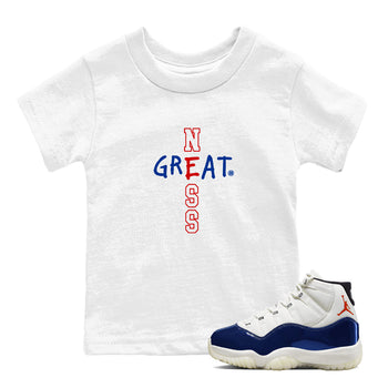 Sneaker Threads – Sneaker Tees To Match Air Jordan 11 Rare Air – Greatness Youth Graphic Tee White 1. Perfect for Jordan releases 2025 colorways.