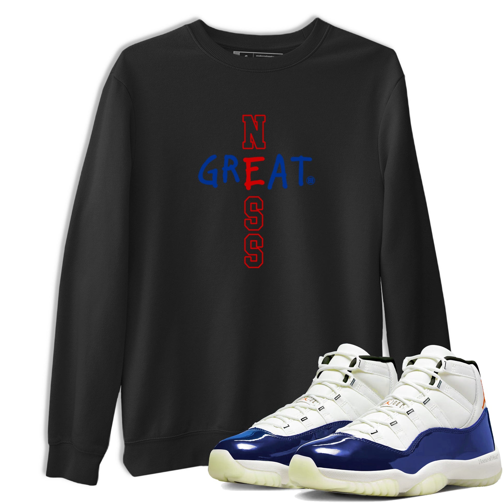 Sneaker Threads – Sneaker Tees To Match Air Jordan 11 Rare Air – Greatness Graphic Tee Black 1. Perfect for Jordan releases 2025 colorways.