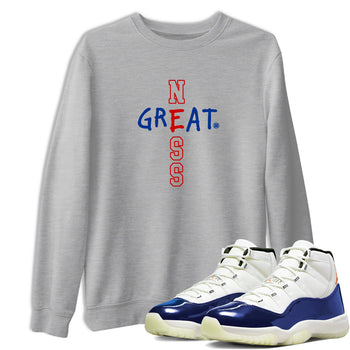 Sneaker Threads – Sneaker Tees To Match Air Jordan 11 Rare Air – Greatness Graphic Tee Heather Grey 1. Perfect for Jordan releases 2025 colorways.