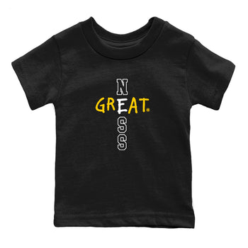 Sneaker match tees – Sneaker Tees To Match Dunk Tour Yellow Shoes – Greatness Kids T-Shirt Black 2
