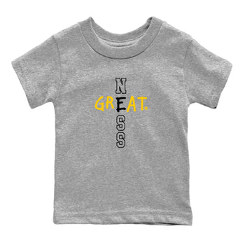 Sneaker match tees – Sneaker Tees To Match Dunk Tour Yellow Shoes – Greatness Kids T-Shirt Heather Grey 2