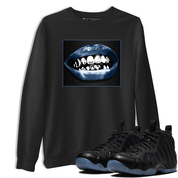 Sneaker Threads – Sneaker Tees To Match Air Foamposite One Carbon Fiber – Grillz Lips Graphic Tee Black 1. Perfect for Jordan releases 2025 colorways.