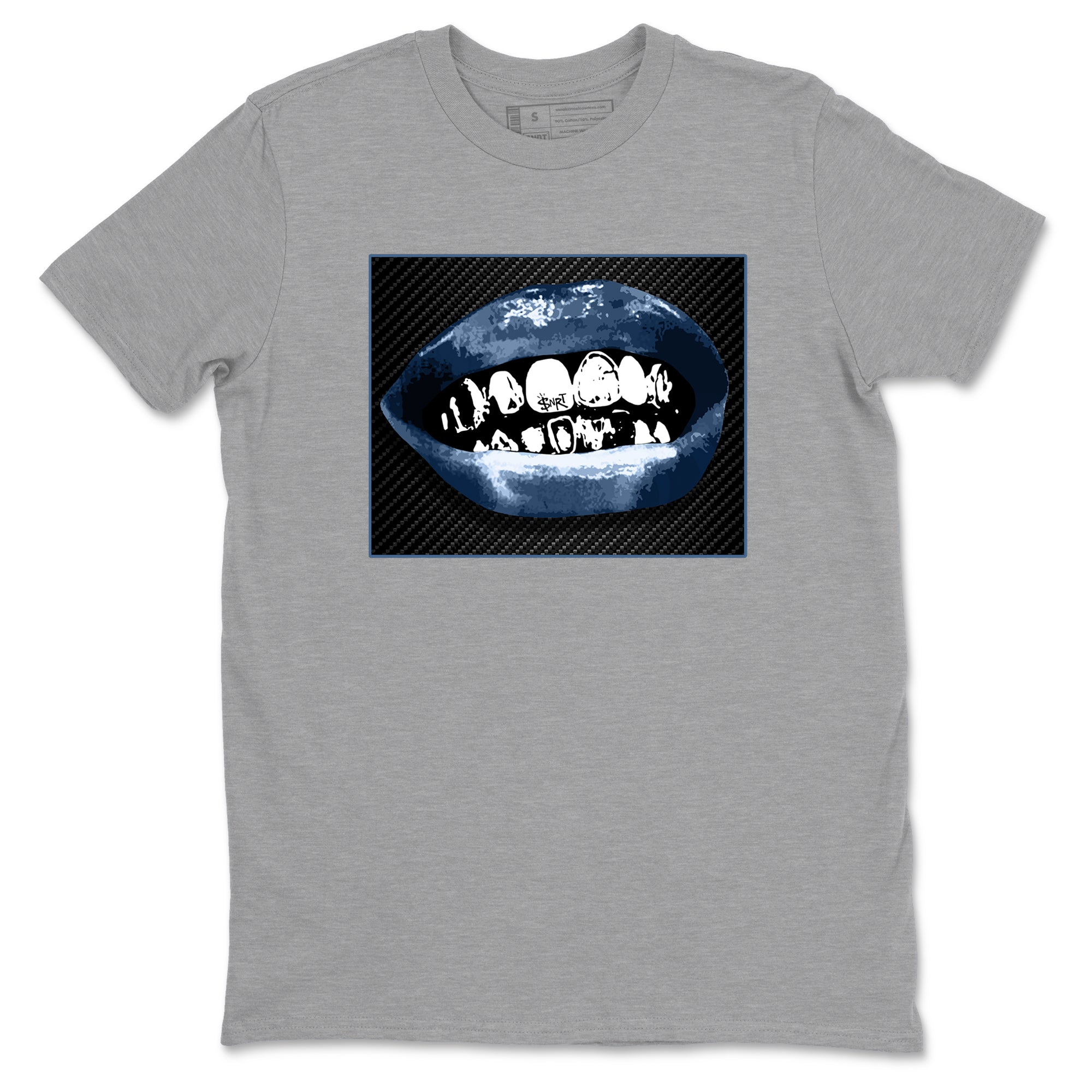 Sneaker Threads – Sneaker Tees To Match Air Foamposite One Carbon Fiber – Grillz Lips Graphic Tee Heather Grey 2. Perfect for Jordan releases 2025 colorways.