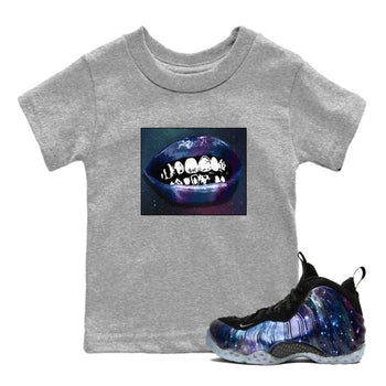 Air Foamposite One Galaxy Shirts To Match Jordans Grillz Lips Sneaker Shirts Air Foamposite 1 Galaxy SNRT Sneaker Release Tees Baby Youth Toddler Heather Grey 1 crew neck shirts