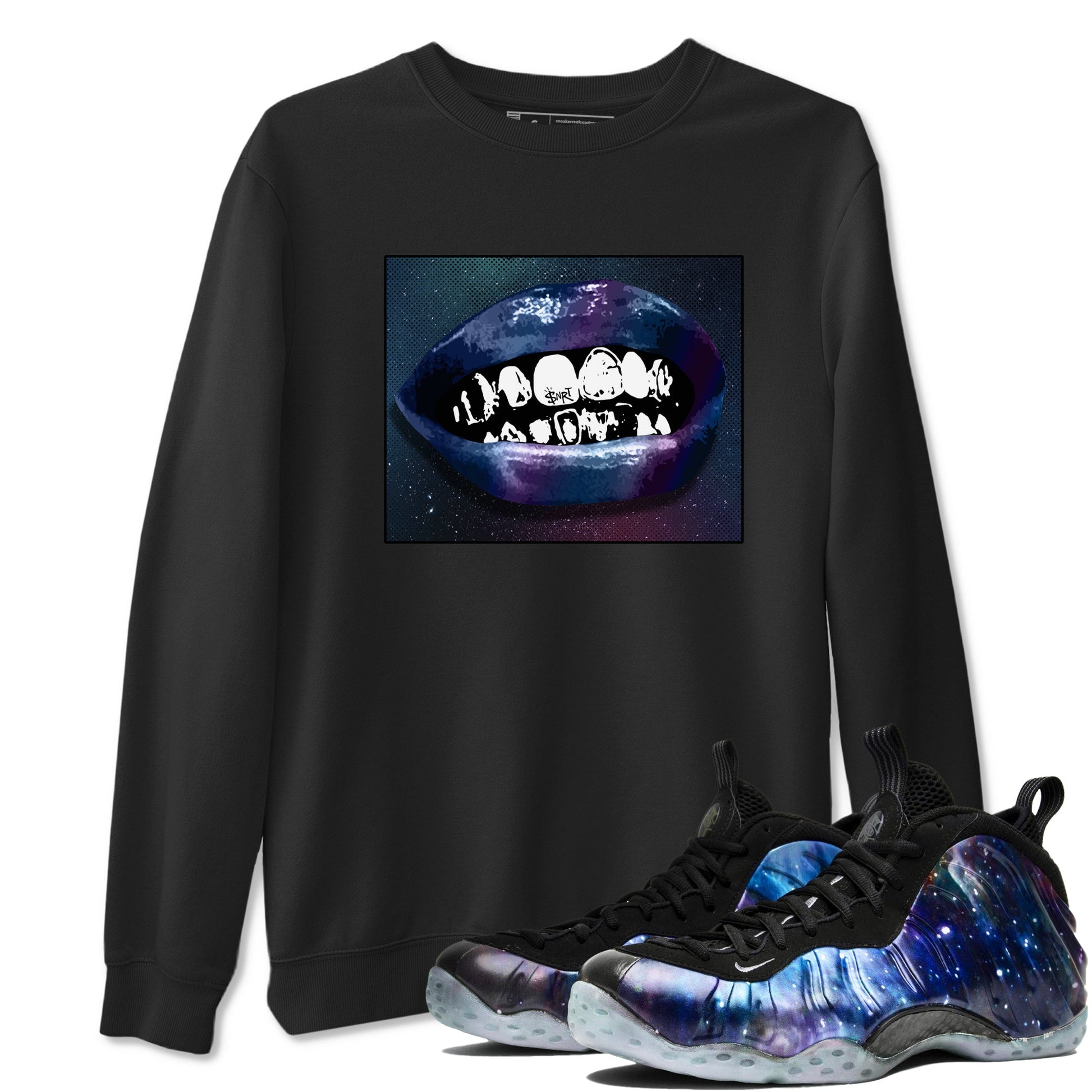 Air Foamposite One Galaxy Shirts To Match Jordans Grillz Lips Sneaker Shirts Air Foamposite 1 Galaxy SNRT Sneaker Release Tees Unisex Cotton Crew Neck Black 1 crew neck shirts
