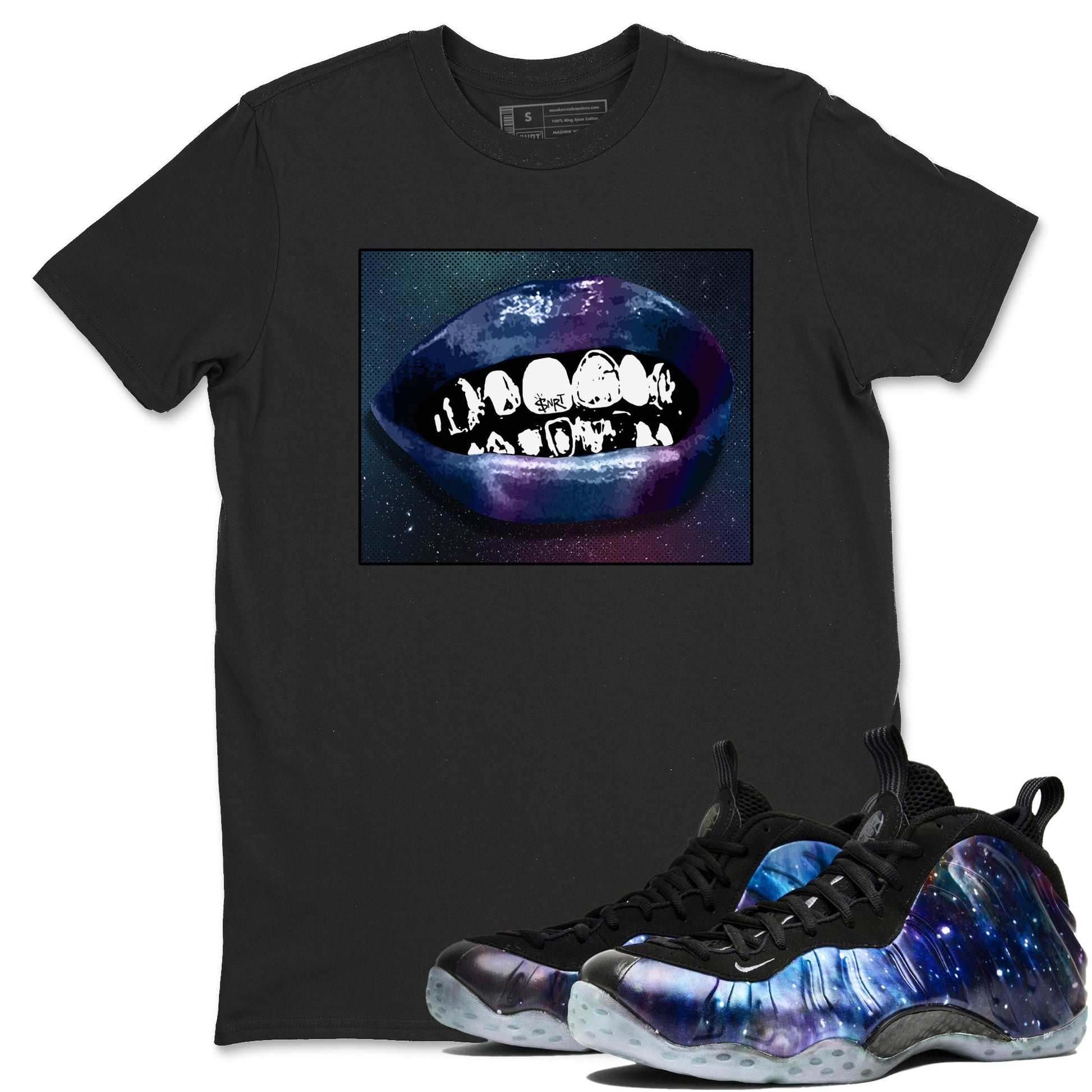 Air Foamposite One Galaxy Shirts To Match Jordans Grillz Lips Sneaker Shirts Air Foamposite 1 Galaxy SNRT Sneaker Release Tees Unisex Cotton Crew Neck Black 1 crew neck shirts