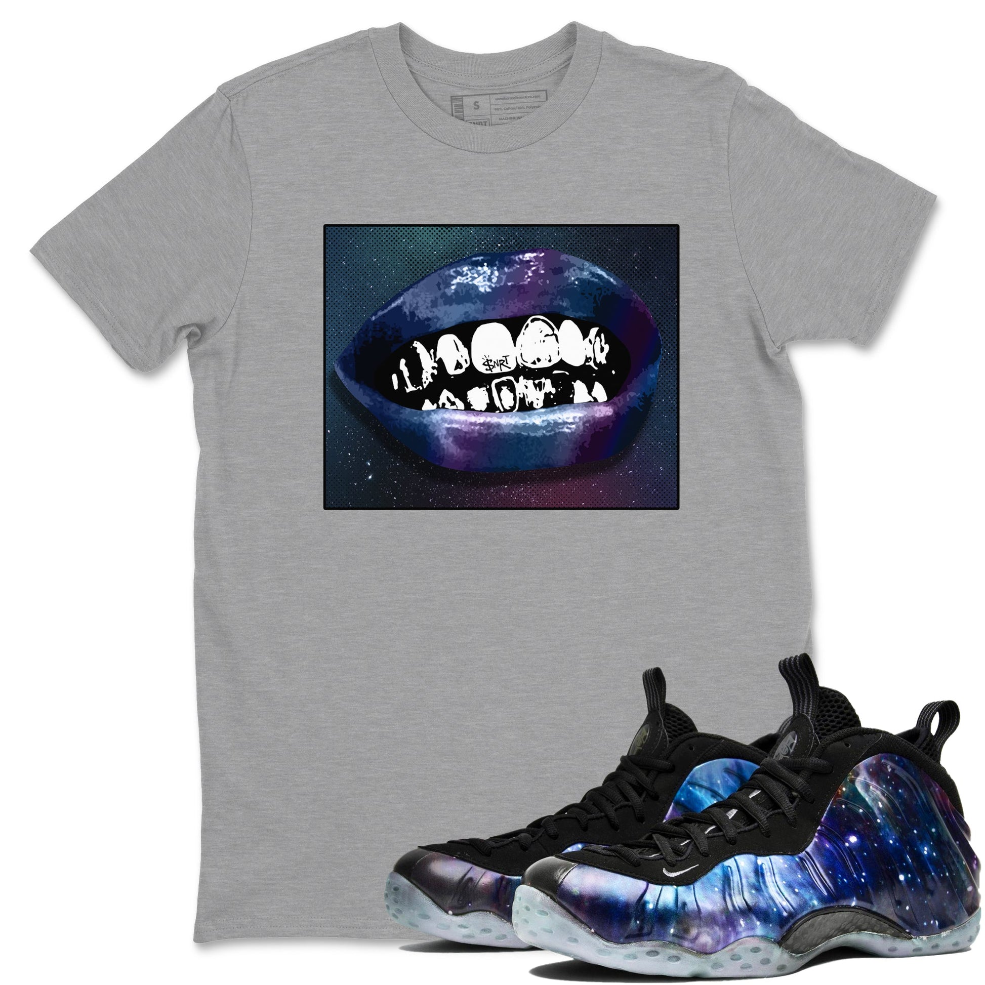 Air Foamposite One Galaxy Shirts To Match Jordans Grillz Lips Sneaker Shirts Air Foamposite 1 Galaxy SNRT Sneaker Release Tees Unisex Cotton Crew Neck Heather Grey 1 crew neck shirts