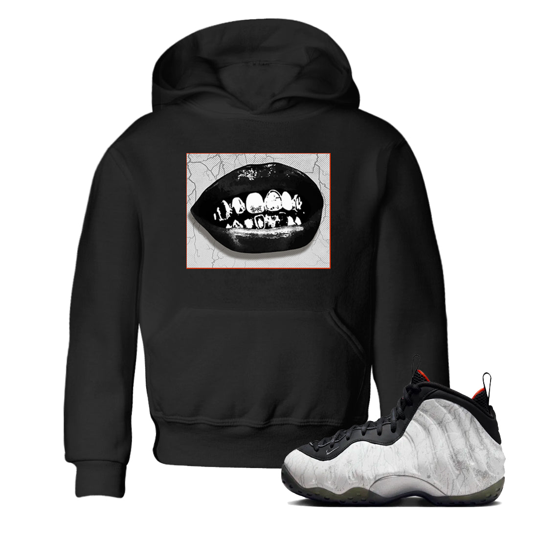 Foams One Jin shirts to match jordans Grillz Lips sneaker match tees Air Foamposite One Jin match shoes to clothes SNRT Sneaker Tees Youth Baby Black 1 tee