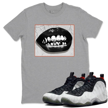 Foams One Jin shirts to match jordans Grillz Lips sneaker match tees Air Foamposite One Jin match shoes to clothes SNRT Sneaker Tees unisex cotton Heather Grey 2 shirts