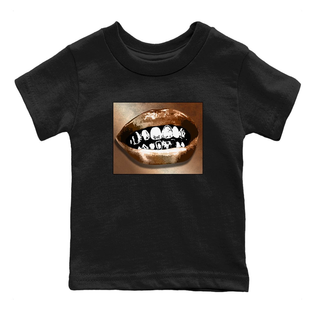 Foams One Metallic Copper shirts to match jordans Grillz Lips sneaker match tees Air Foamposite One Metallic Copper match shoes to clothes SNRT Sneaker Tees Youth Baby Black 2 tee