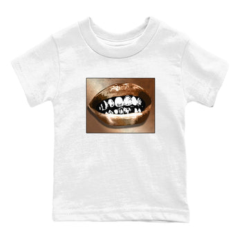 Foams One Metallic Copper shirts to match jordans Grillz Lips sneaker match tees Air Foamposite One Metallic Copper match shoes to clothes SNRT Sneaker Tees Youth Baby White 2 tee