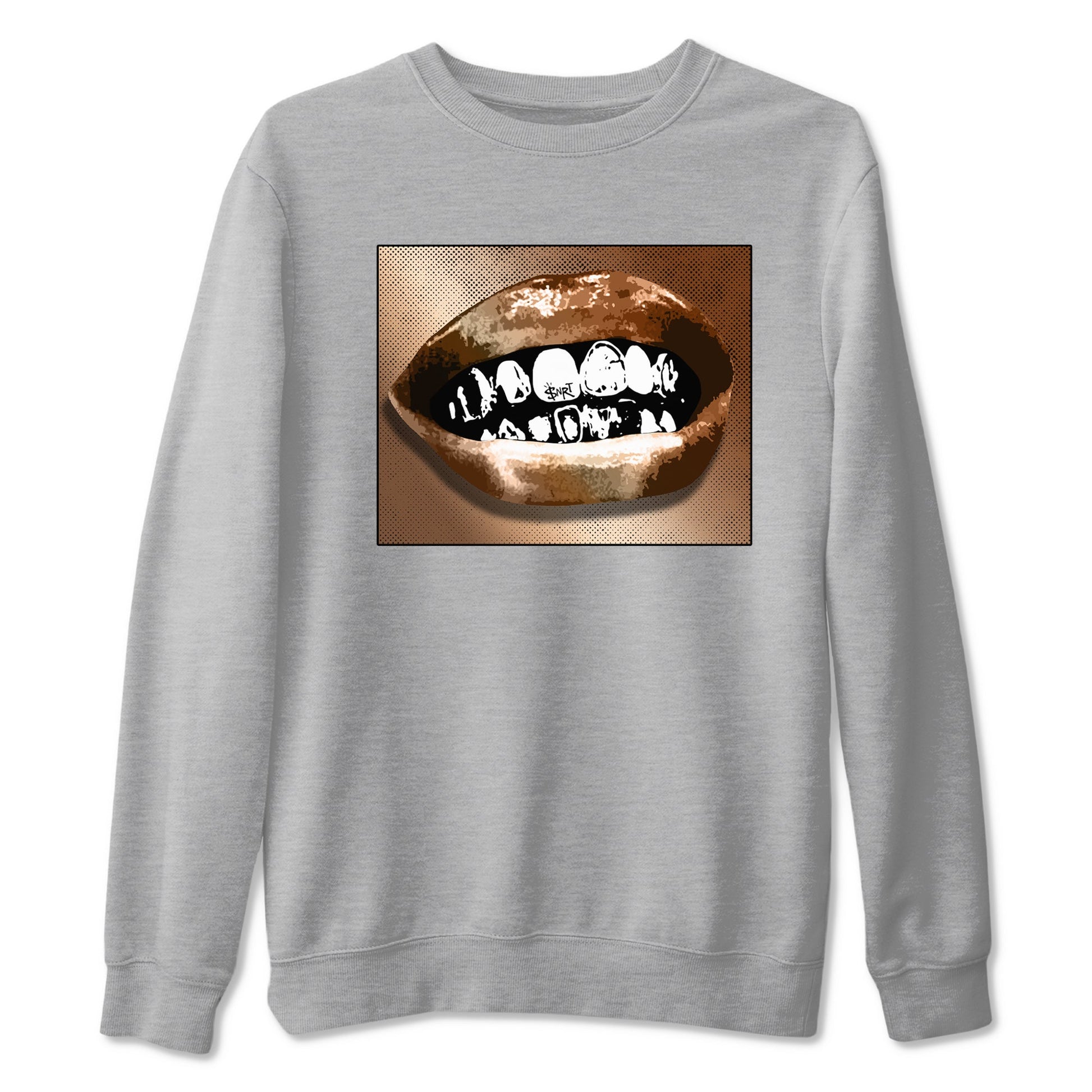 Foams One Metallic Copper shirts to match jordans Grillz Lips sneaker match tees Air Foamposite One Metallic Copper match shoes to clothes SNRT Sneaker Tees unisex cotton Heather Grey 2 shirts