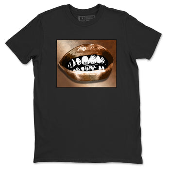 Foams One Metallic Copper shirts to match jordans Grillz Lips sneaker match tees Air Foamposite One Metallic Copper match shoes to clothes SNRT Sneaker Tees unisex cotton Black 2 shirts