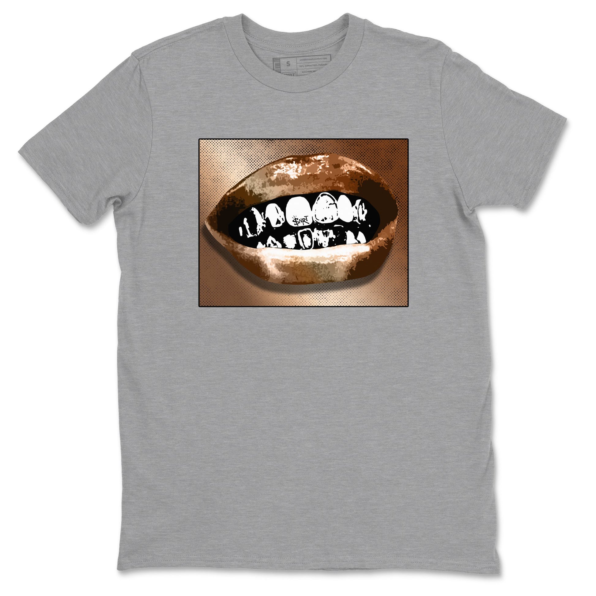 Foams One Metallic Copper shirts to match jordans Grillz Lips sneaker match tees Air Foamposite One Metallic Copper match shoes to clothes SNRT Sneaker Tees unisex cotton Heather Grey 2 shirts