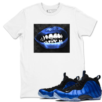 Air Foamposite One Royal shirts to match jordans Grillz Lips sneaker match tees Air Foamposite One Royal SNRT Sneaker Release Tees unisex cotton White 1 crew neck shirts