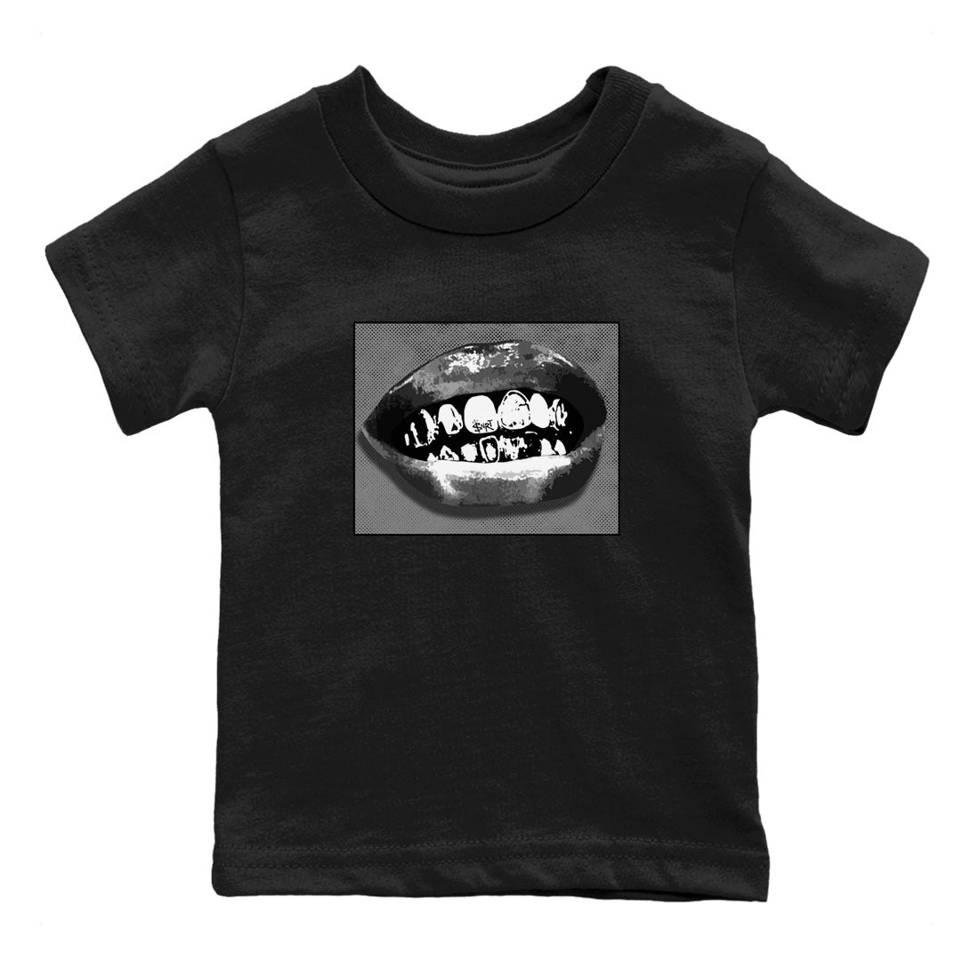 12s Black Wolf Grey shirts to match jordans Grillz Lips sneaker match tees Air Jordan 12 Barons SNRT Sneaker Release Tees Youth Baby Black 2 crew neck shirts
