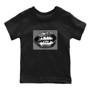 12s Black Wolf Grey shirts to match jordans Grillz Lips sneaker match tees Air Jordan 12 Barons SNRT Sneaker Release Tees Youth Baby Black 2 crew neck shirts