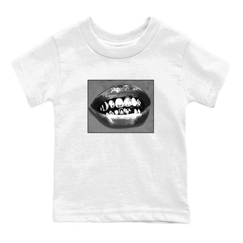 12s Black Wolf Grey shirts to match jordans Grillz Lips sneaker match tees Air Jordan 12 Barons SNRT Sneaker Release Tees Youth Baby White 2 crew neck shirts