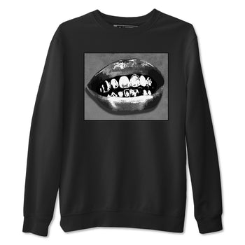 12s Black Wolf Grey shirts to match jordans Grillz Lips sneaker match tees Air Jordan 12 Barons SNRT Sneaker Release Tees unisex cotton Black 2 crew neck shirts