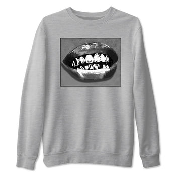 12s Black Wolf Grey shirts to match jordans Grillz Lips sneaker match tees Air Jordan 12 Barons SNRT Sneaker Release Tees unisex cotton Heather Grey 2 crew neck shirts