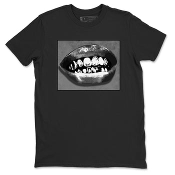 12s Black Wolf Grey shirts to match jordans Grillz Lips sneaker match tees Air Jordan 12 Barons SNRT Sneaker Release Tees unisex cotton Black 2 crew neck shirts