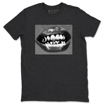 12s Black Wolf Grey shirts to match jordans Grillz Lips sneaker match tees Air Jordan 12 Barons SNRT Sneaker Release Tees unisex cotton Charcoal Heather 2 crew neck shirts