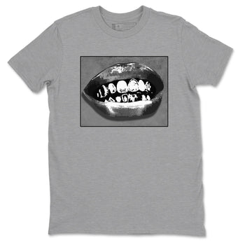 12s Black Wolf Grey shirts to match jordans Grillz Lips sneaker match tees Air Jordan 12 Barons SNRT Sneaker Release Tees unisex cotton Heather Grey 2 crew neck shirts