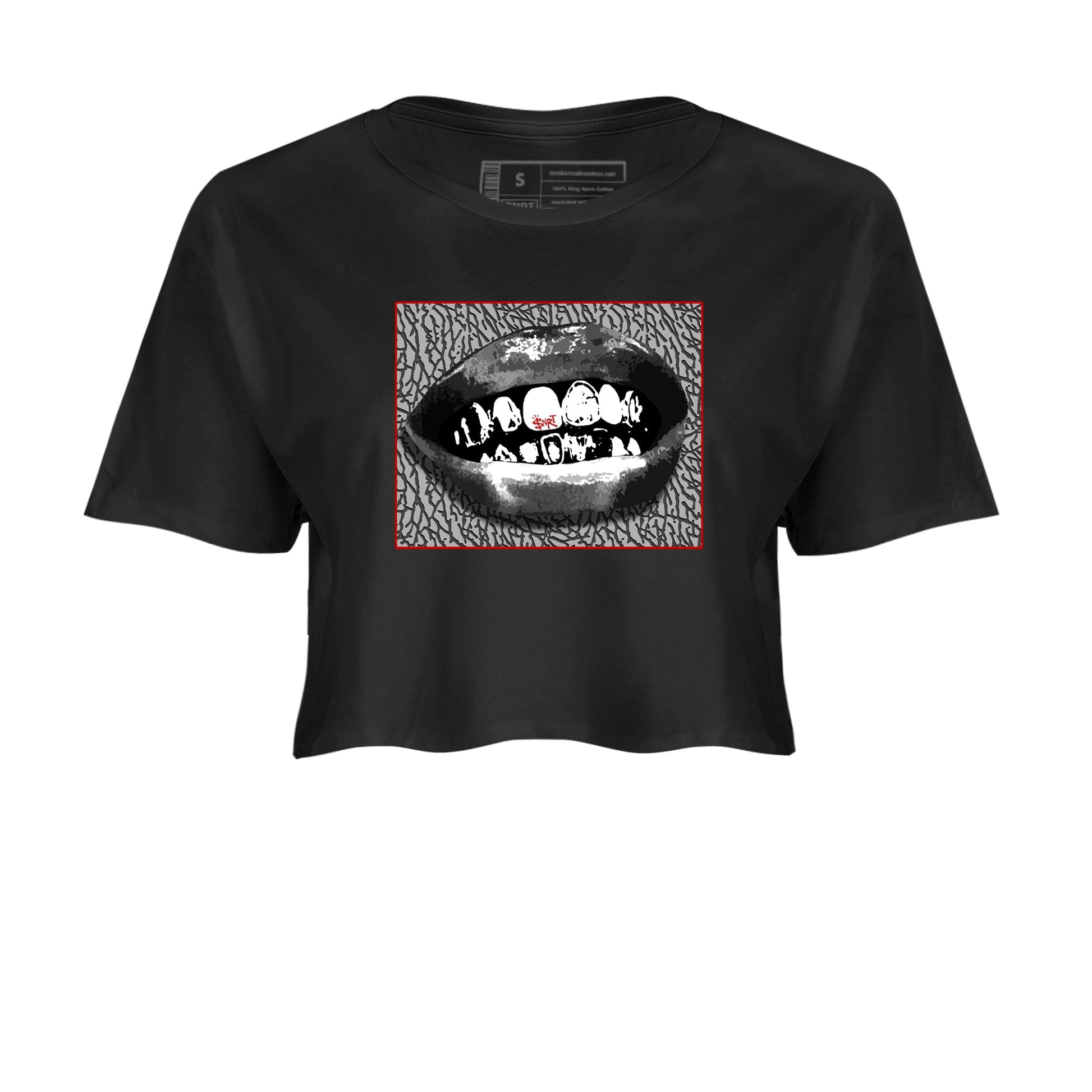 3s Cement Grey shirts to match jordans Grillz Lips sneaker match tees Air Jordan 3 Cement Grey SNRT Sneaker Release Tees unisex cotton Black 2 Crop Shirts