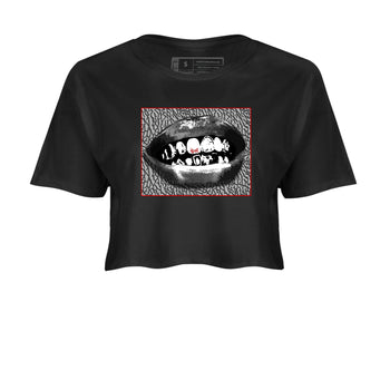 3s Cement Grey shirts to match jordans Grillz Lips sneaker match tees Air Jordan 3 Cement Grey SNRT Sneaker Release Tees unisex cotton Black 2 Crop Shirts
