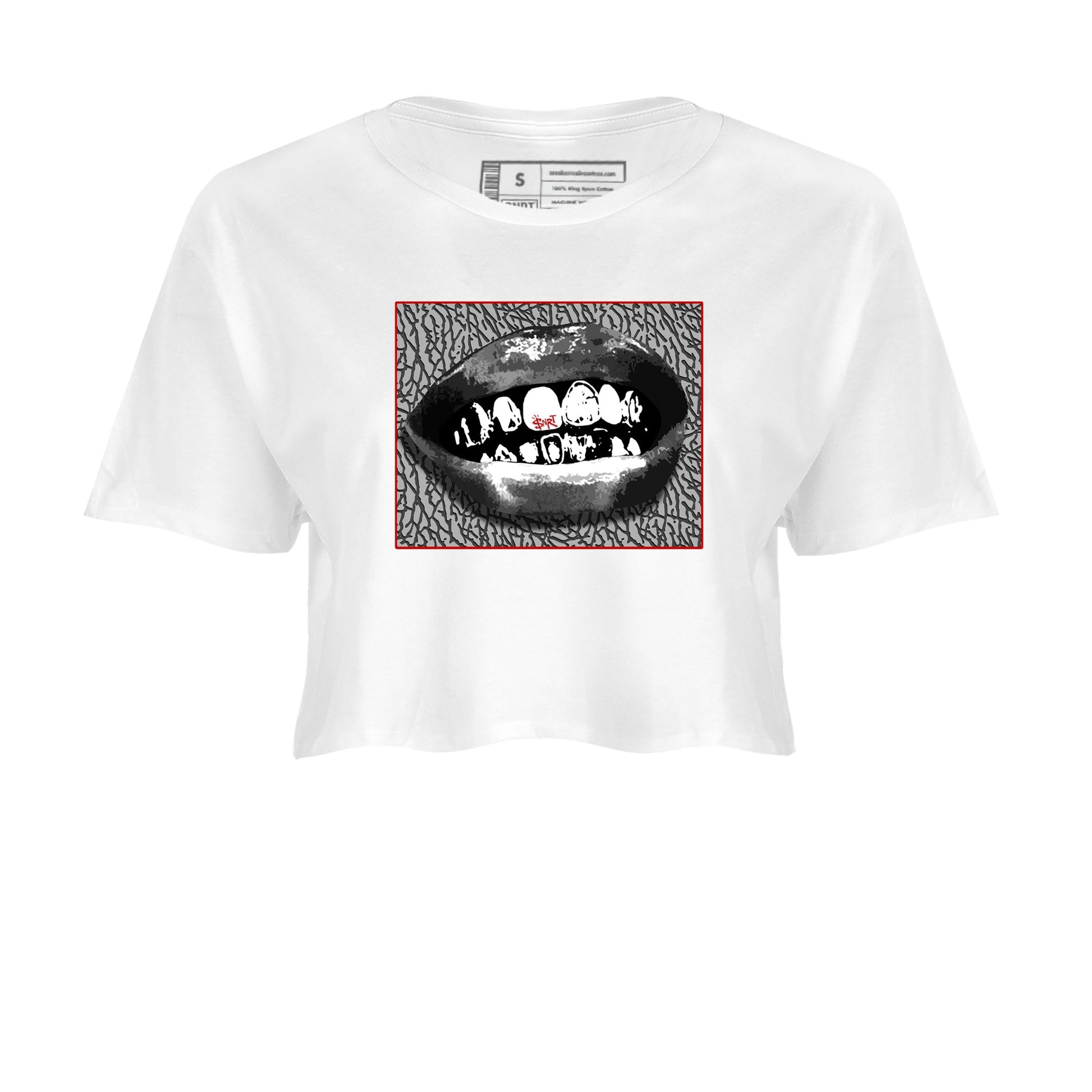 3s Cement Grey shirts to match jordans Grillz Lips sneaker match tees Air Jordan 3 Cement Grey SNRT Sneaker Release Tees unisex cotton White 2 Crop Shirts