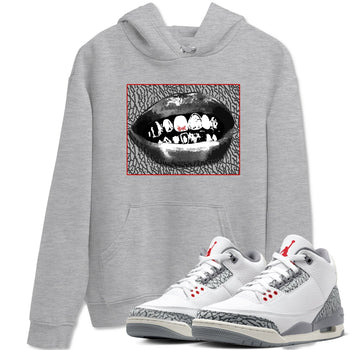 3s Cement Grey shirts to match jordans Grillz Lips sneaker match tees Air Jordan 3 Cement Grey SNRT Sneaker Release Tees unisex cotton Heather Grey 1 crew neck shirts