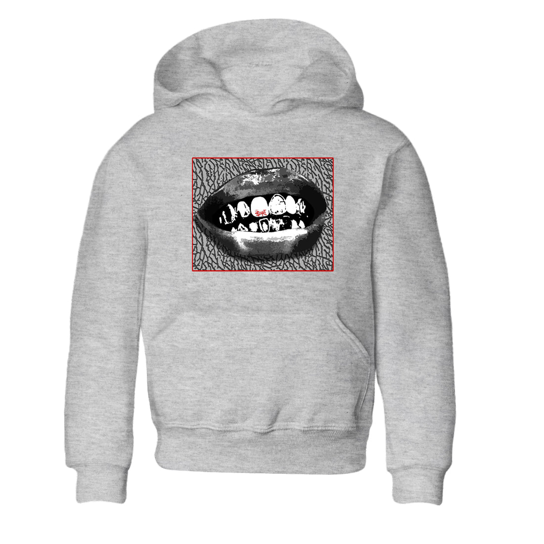 3s Cement Grey shirts to match jordans Grillz Lips sneaker match tees Air Jordan 3 Cement Grey SNRT Sneaker Release Tees Youth Baby Heather Grey 2 crew neck shirts