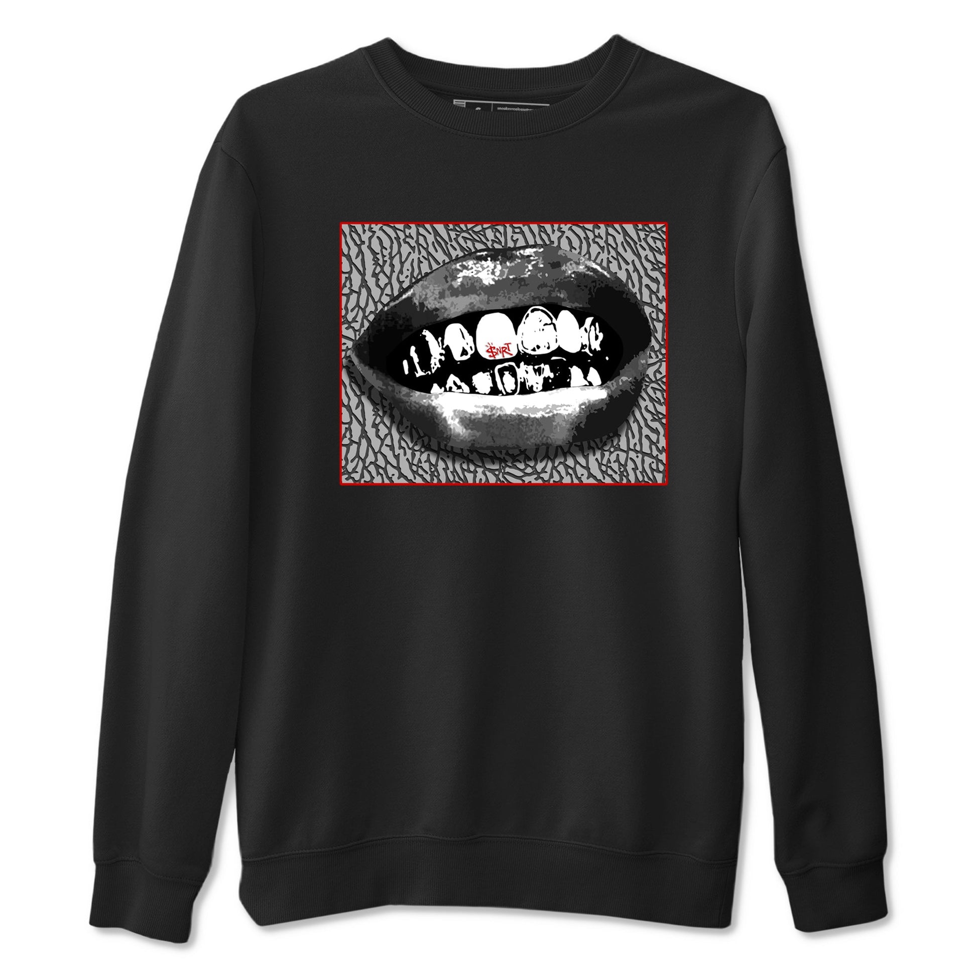 3s Cement Grey shirts to match jordans Grillz Lips sneaker match tees Air Jordan 3 Cement Grey SNRT Sneaker Release Tees unisex cotton Black 2 crew neck shirts