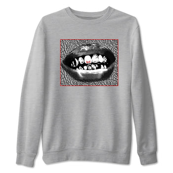 3s Cement Grey shirts to match jordans Grillz Lips sneaker match tees Air Jordan 3 Cement Grey SNRT Sneaker Release Tees unisex cotton Heather Grey 2 crew neck shirts