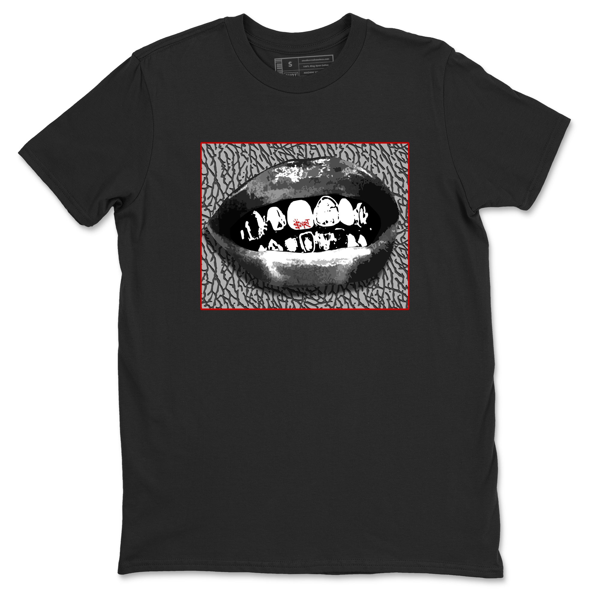 3s Cement Grey shirts to match jordans Grillz Lips sneaker match tees Air Jordan 3 Cement Grey SNRT Sneaker Release Tees unisex cotton Black 2 crew neck shirts