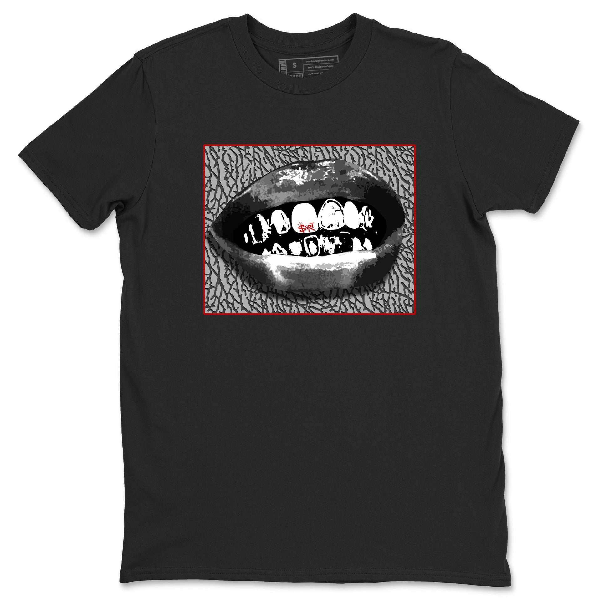 3s Cement Grey shirts to match jordans Grillz Lips sneaker match tees Air Jordan 3 Cement Grey SNRT Sneaker Release Tees unisex cotton Black 2 crew neck shirts