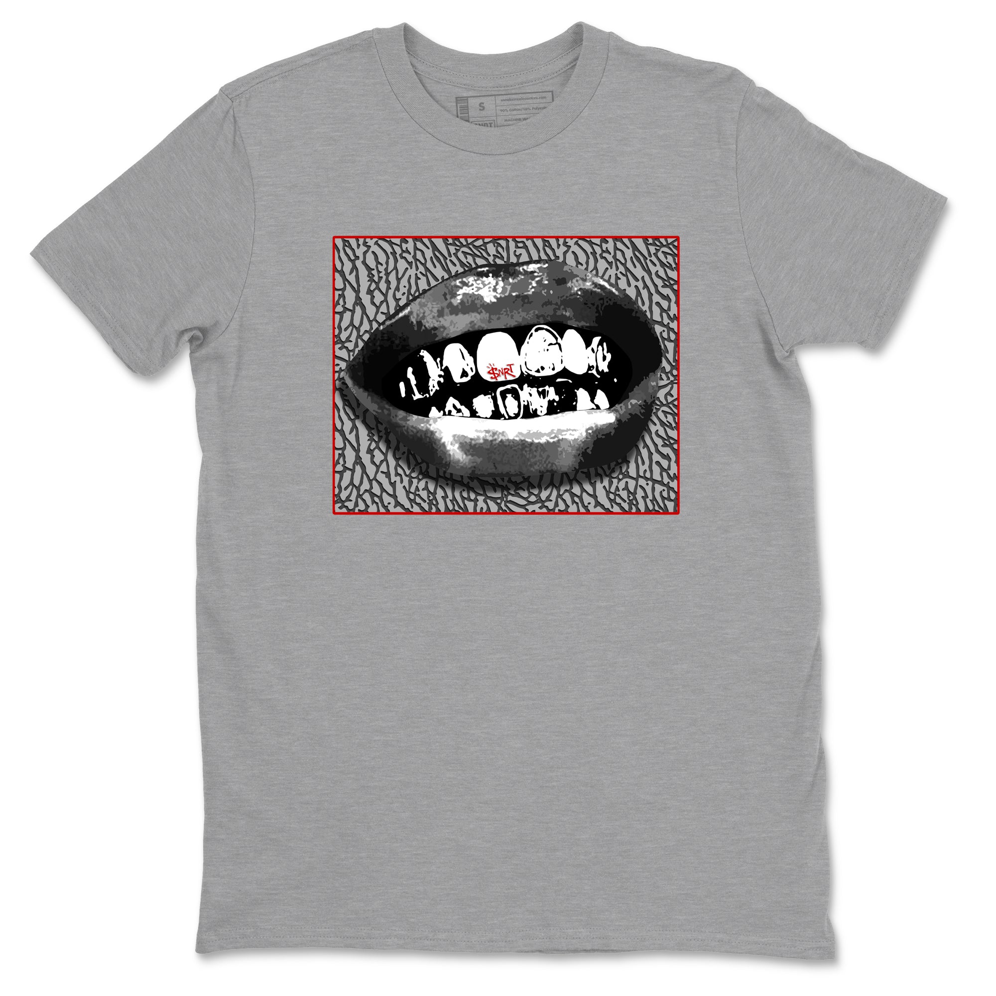 3s Cement Grey shirts to match jordans Grillz Lips sneaker match tees Air Jordan 3 Cement Grey SNRT Sneaker Release Tees unisex cotton Heather Grey 2 crew neck shirts