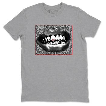 3s Cement Grey shirts to match jordans Grillz Lips sneaker match tees Air Jordan 3 Cement Grey SNRT Sneaker Release Tees unisex cotton Heather Grey 2 crew neck shirts