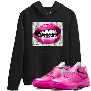 Nike KD 4 Retro Aunt Pearl shirts to match jordans Grillz Lips sneaker match tees Nike KD 4 Aunt Pearl match shoes to clothes SNRT Sneaker Tees unisex cotton Black 1 shirts