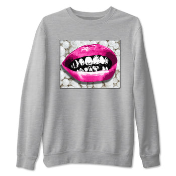 Nike KD 4 Retro Aunt Pearl shirts to match jordans Grillz Lips sneaker match tees Nike KD 4 Aunt Pearl match shoes to clothes SNRT Sneaker Tees unisex cotton Heather Grey 2 shirts