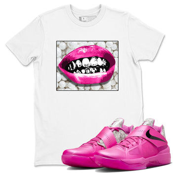 Nike KD 4 Retro Aunt Pearl shirts to match jordans Grillz Lips sneaker match tees Nike KD 4 Aunt Pearl match shoes to clothes SNRT Sneaker Tees unisex cotton White 1 shirts