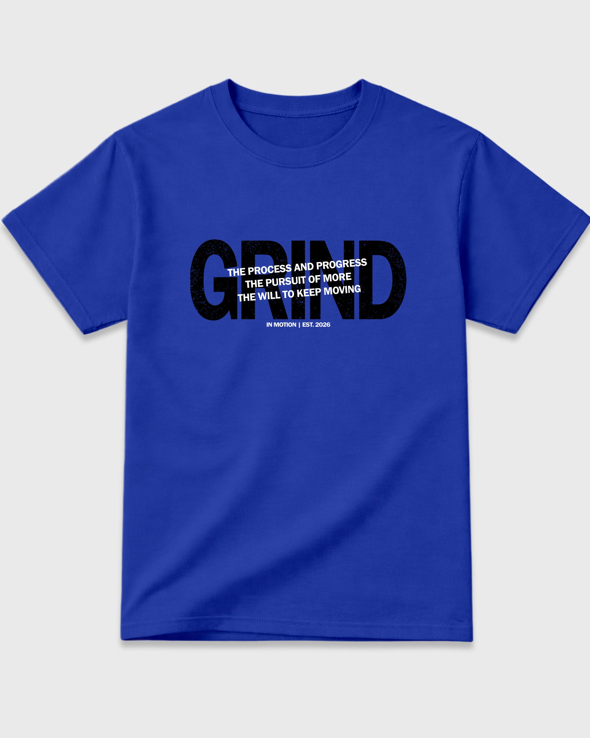 Grind In Motion Graphic T-Shirt featuring original streetwear artwork designed to match the Air Jordan 1 Royal. Royal Blue 2 Graphic T-Shirt.